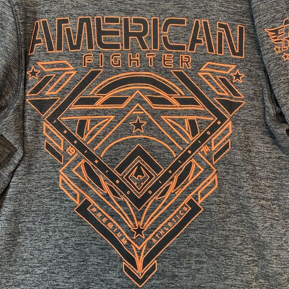 American Fighter Fowler Thermal Top Mens 3X Gray Waffle Knit Long Sleeve Graphic - Picture 2 of 5